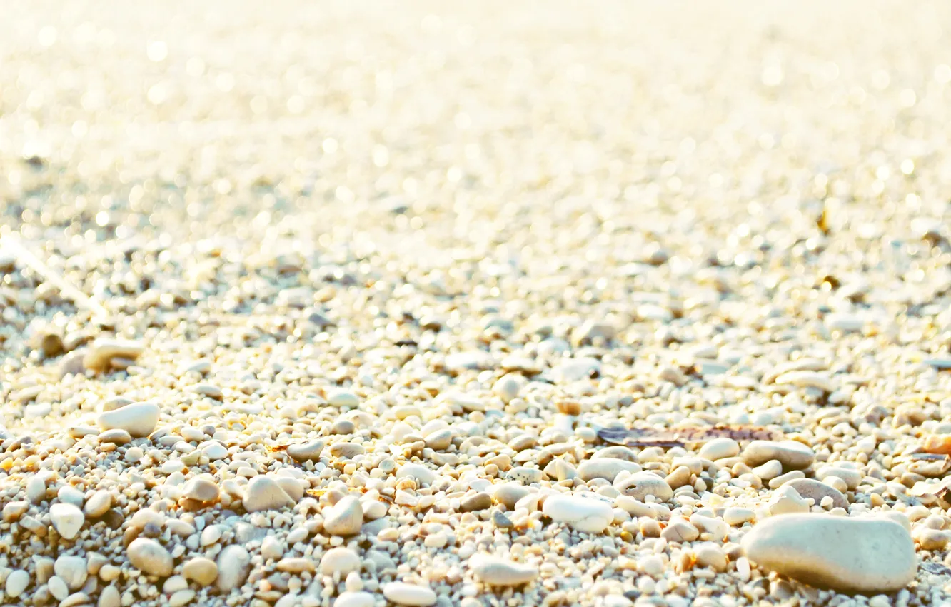 Photo wallpaper beach, pebbles, stones