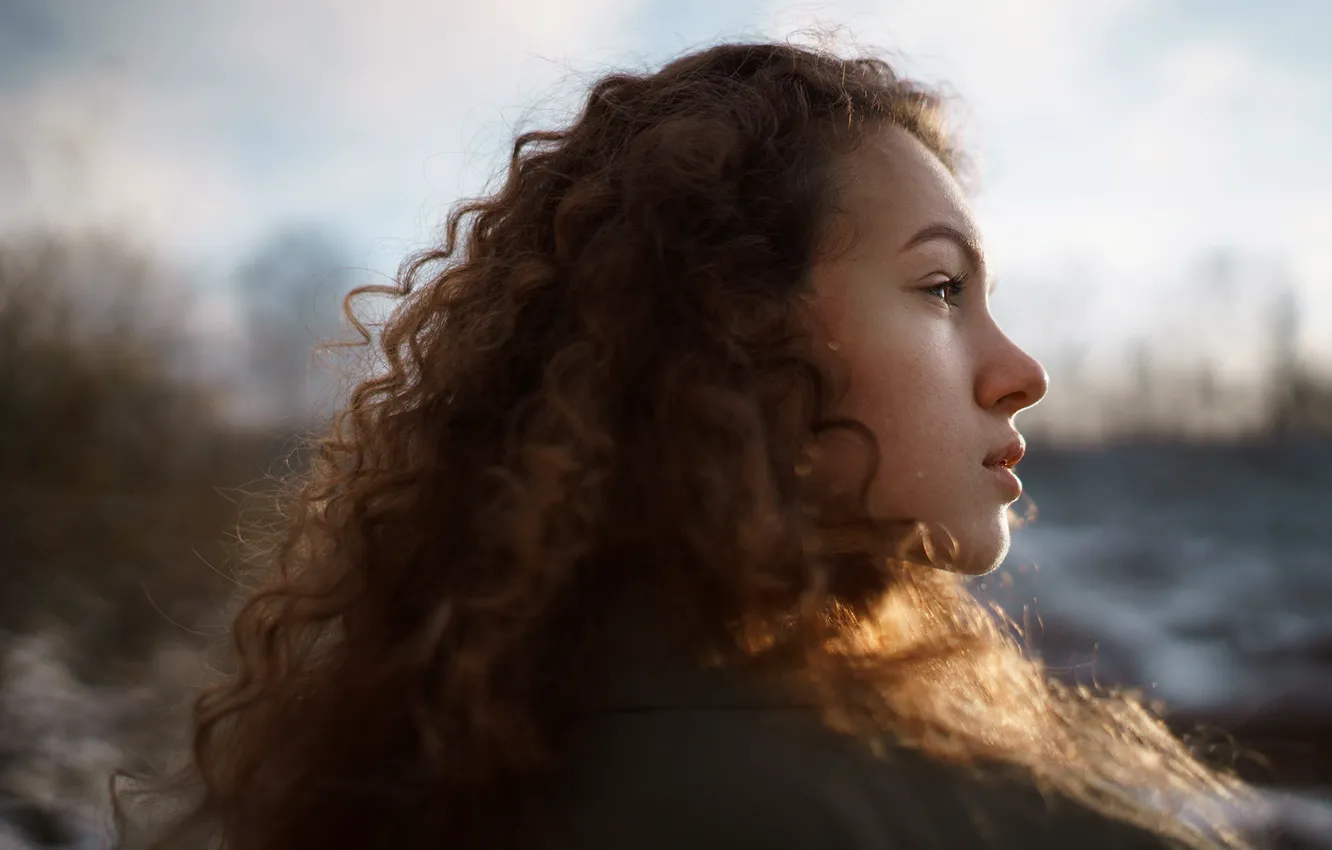 Photo wallpaper profile, curls, Askhat Bardunov, Juliana Naidenova