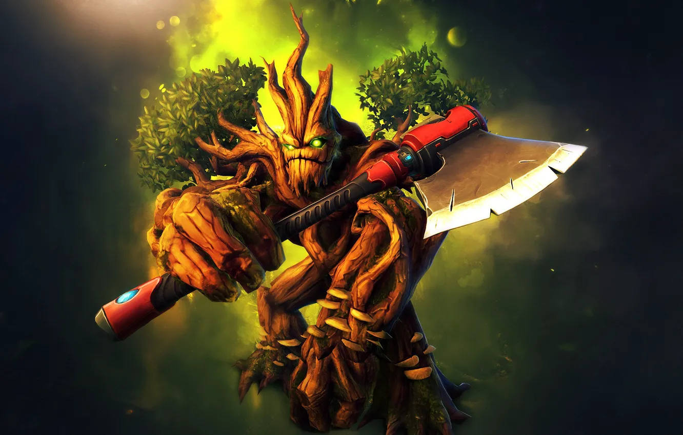 Photo wallpaper trees, axe, Grover, Paladins