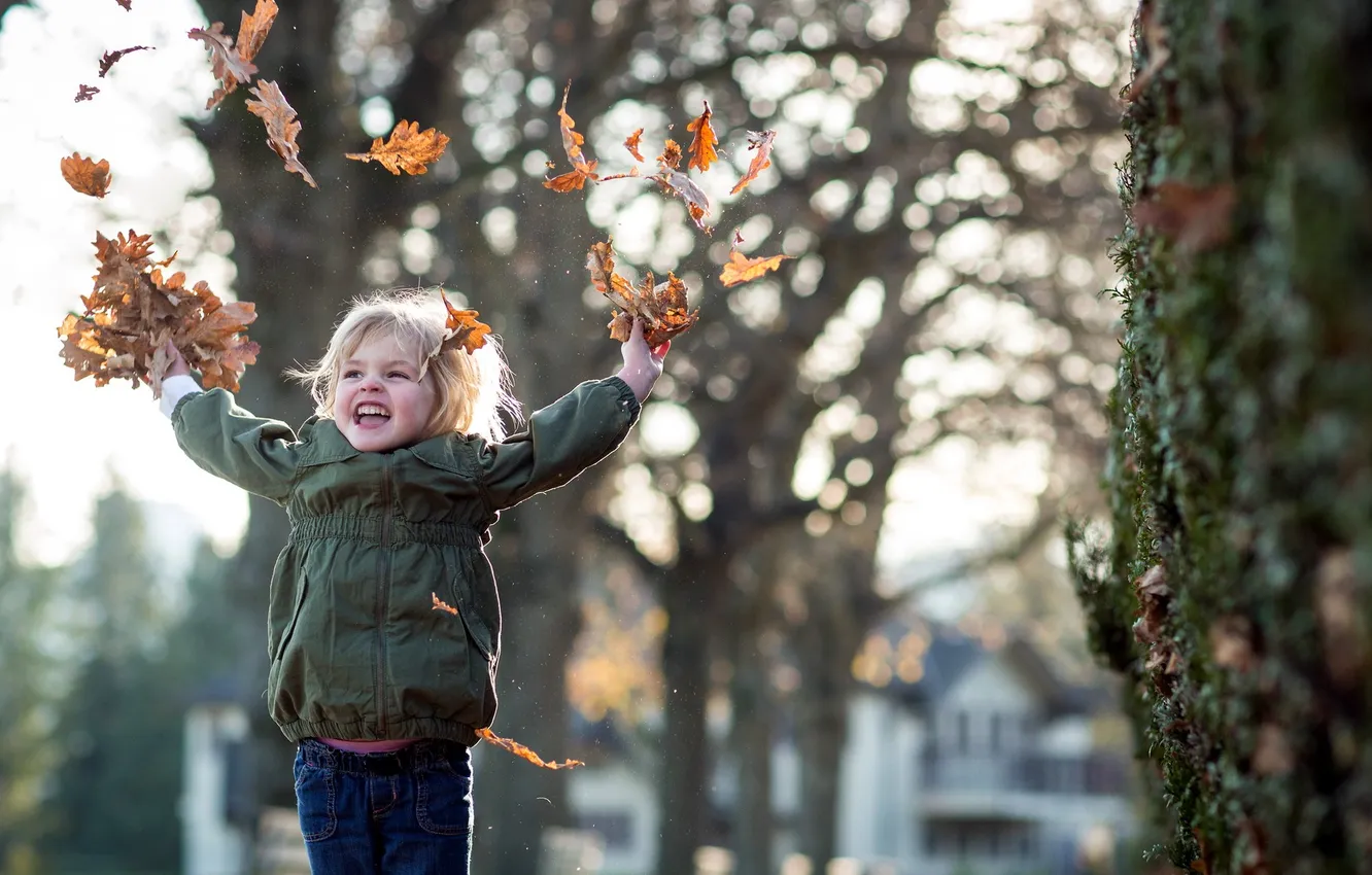 Photo wallpaper autumn, girl, Autumn Angel