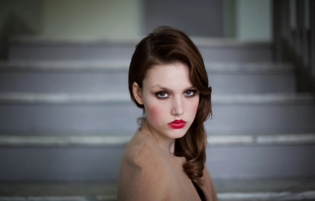 Photo wallpaper girl, background, portrait