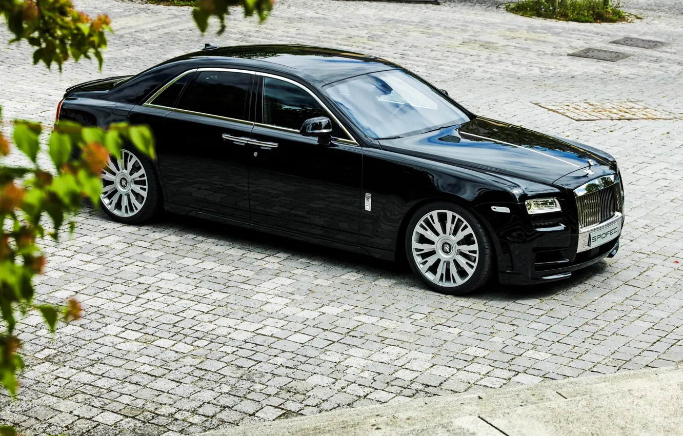 Photo wallpaper car, Rolls Royce, Ghost, black