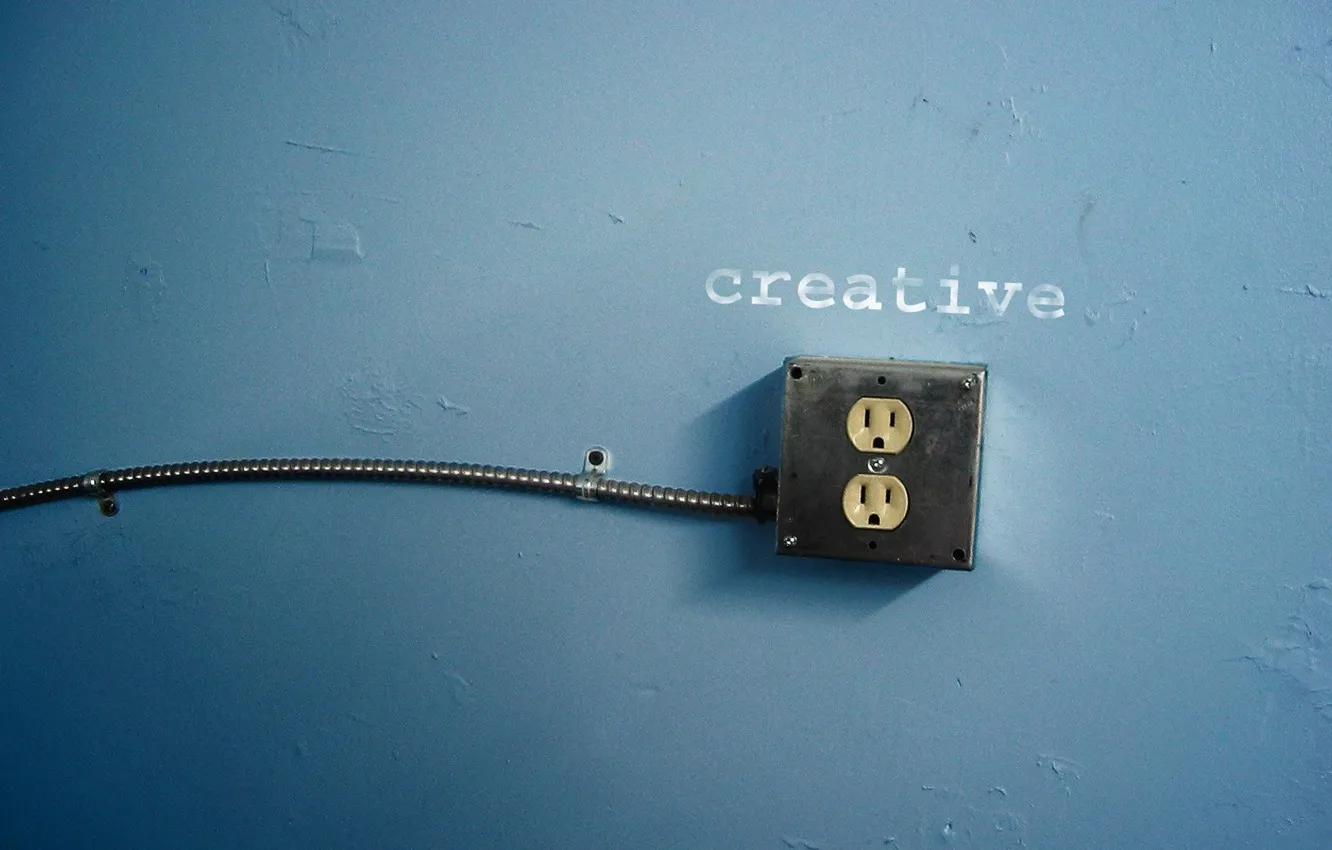 Photo wallpaper wall, wire, outlet