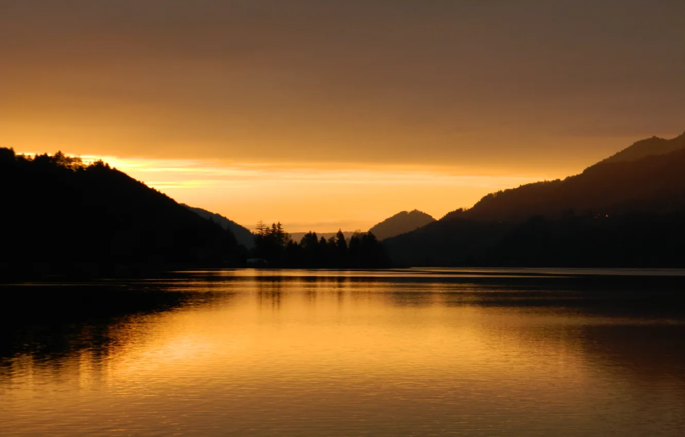 Photo wallpaper Alpsee, Immenstadt, Sunset
