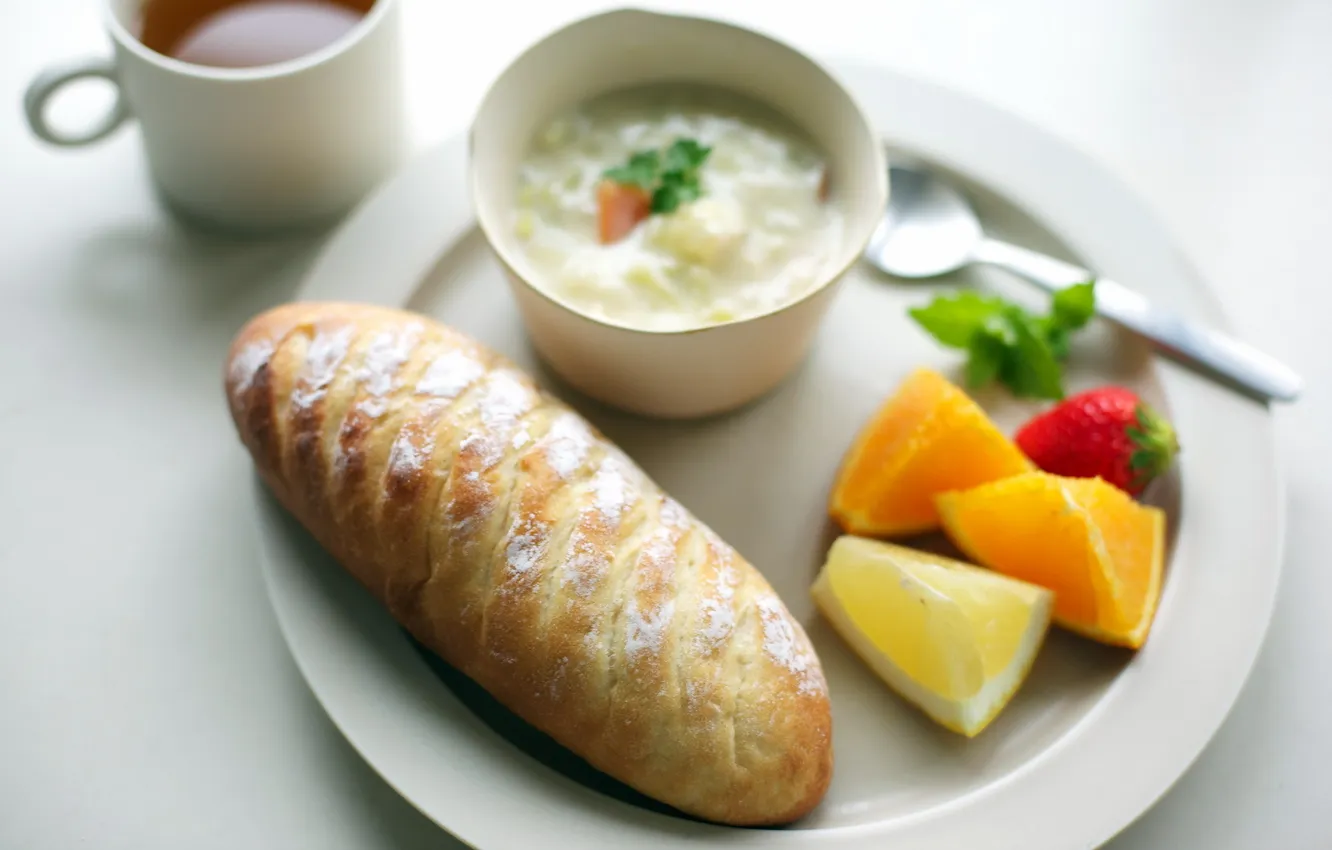 Photo wallpaper food, Breakfast, bread