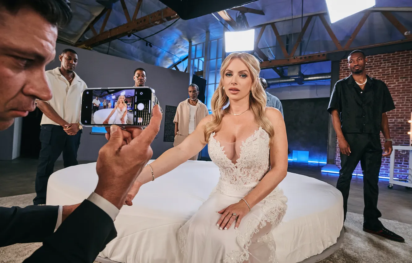 Photo wallpaper bride, MILF, Porn Actress, Blonde girl, ass hot, black men, Danielle Renae, Hotwife