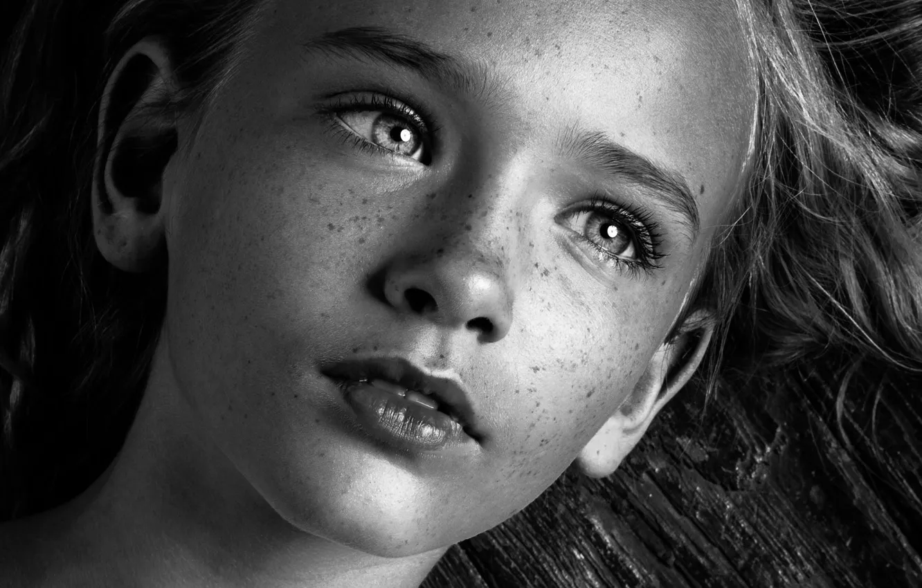 Photo wallpaper macro, portrait, girl, freckles, h\b, Megan Bloxham