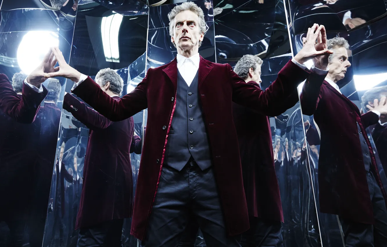 Photo wallpaper reflection, actor, male, jacket, Doctor Who, Doctor Who, Peter Capaldi, Peter Capaldi
