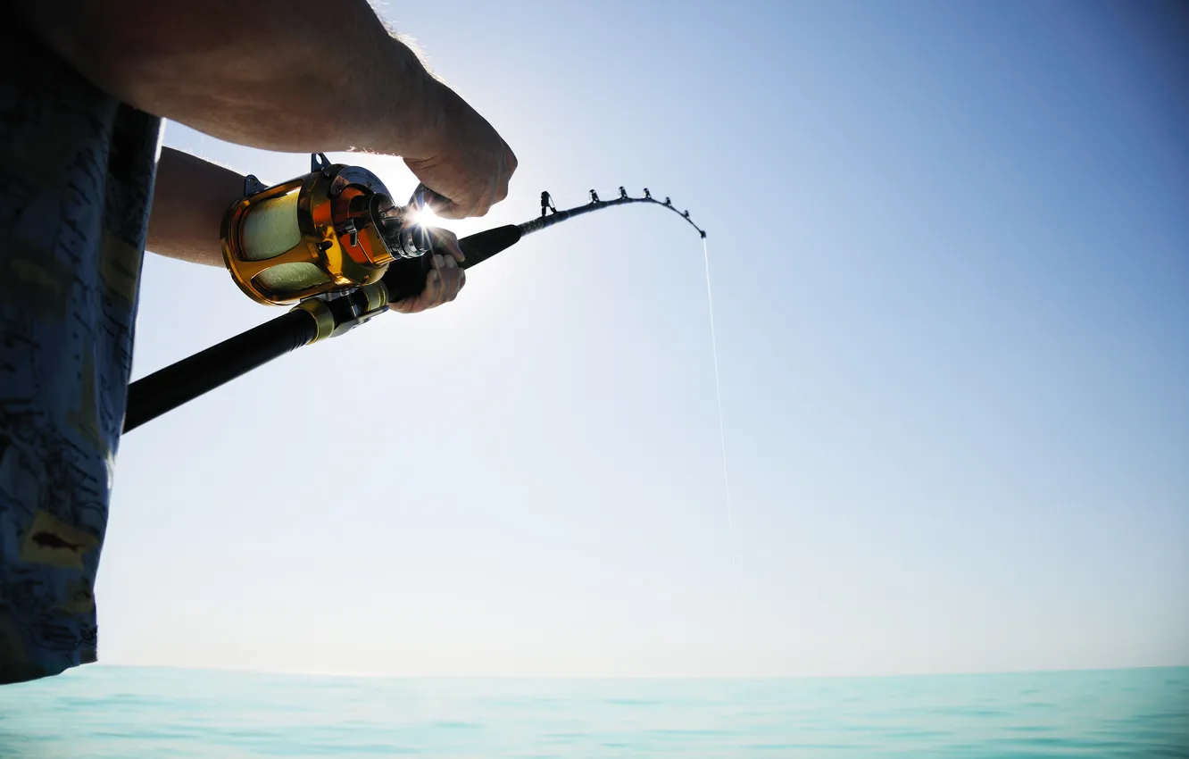 Photo wallpaper strength, fishing, rod