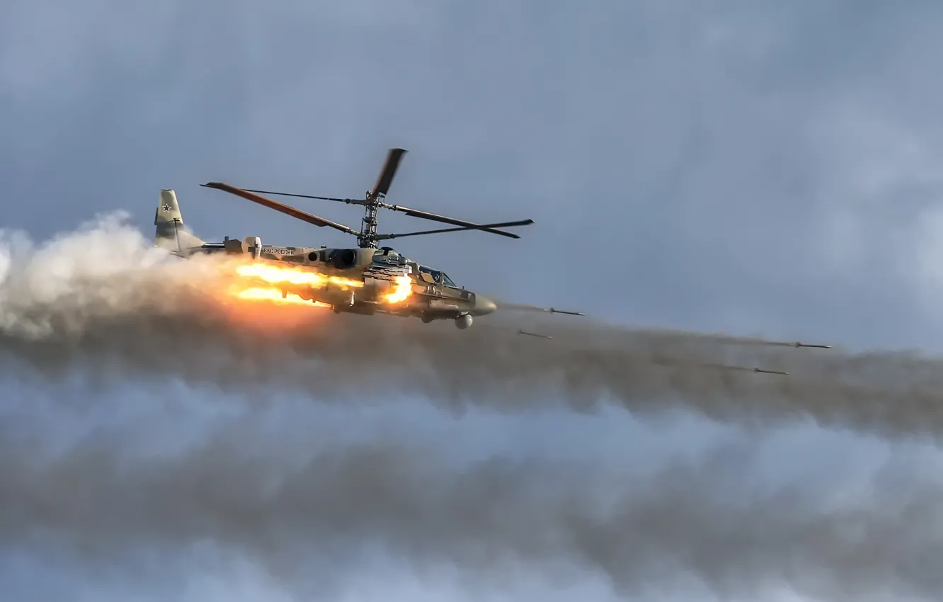 Photo wallpaper attack helicopter, Russian Army, Ka-52