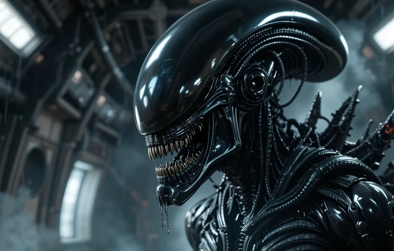 Photo wallpaper alien, science fiction, movies, xenomorph, AI Art
