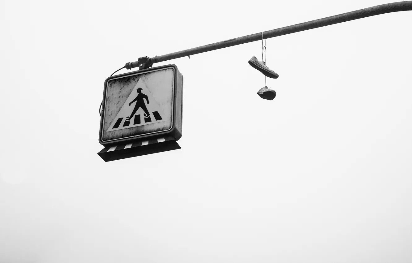 Photo wallpaper the city, sign, shoes, the transition