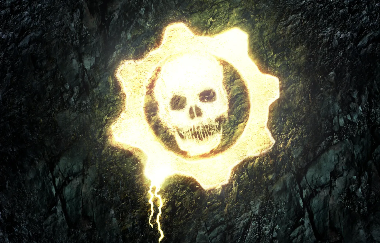 Photo wallpaper logo, gold, Gears of War