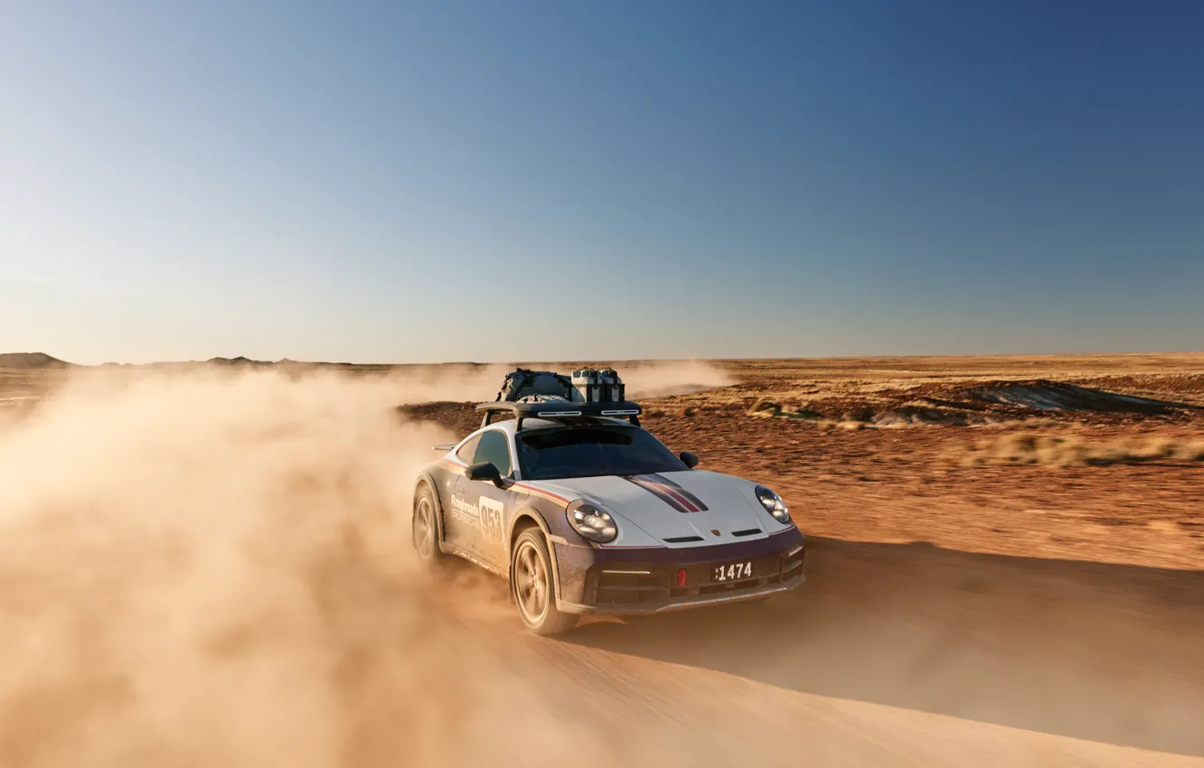 Photo wallpaper 911, Porsche, dust, off-road, Porsche 911 Dakar Rallye Design Package