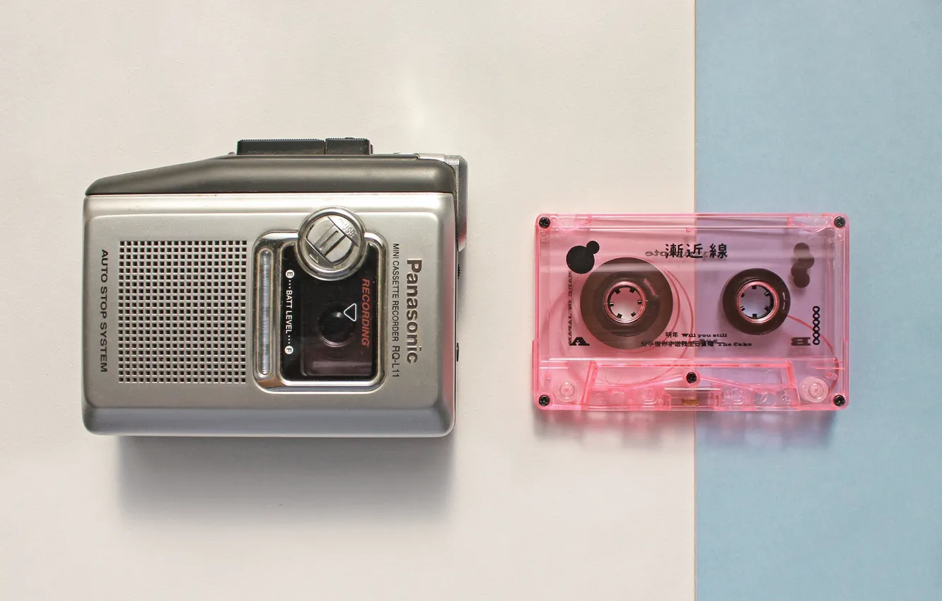 Photo wallpaper design, retro, player, cassette, Asymptote