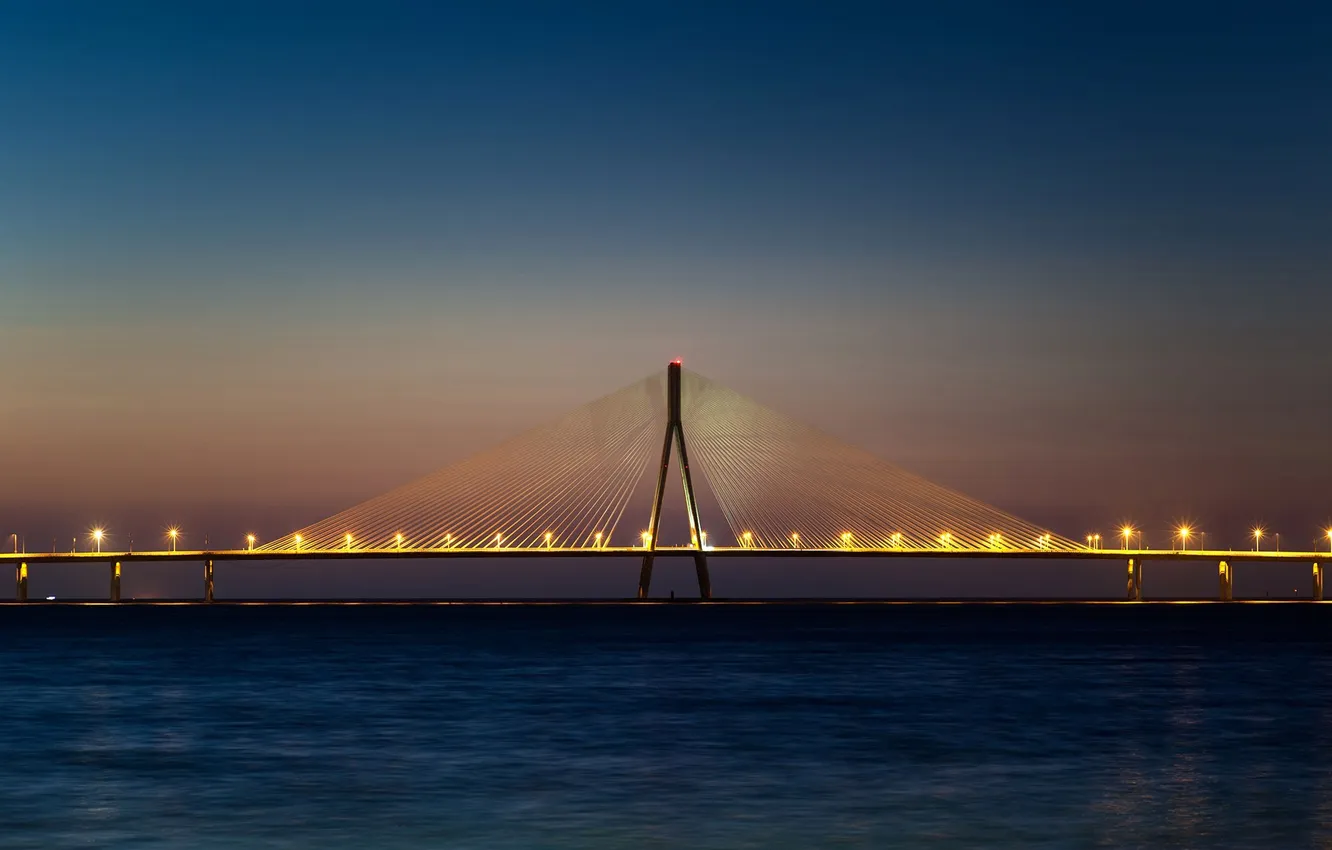 Photo wallpaper bridge, India, Mumbai, the main span is, Bandra Worli Sea Link bridge