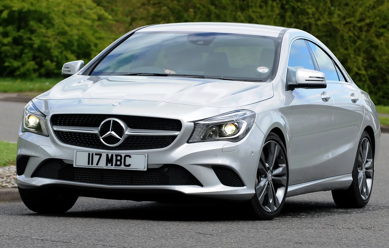 Photo wallpaper car, lights, Mercedes-Benz, the front, Sedan, CLA 180