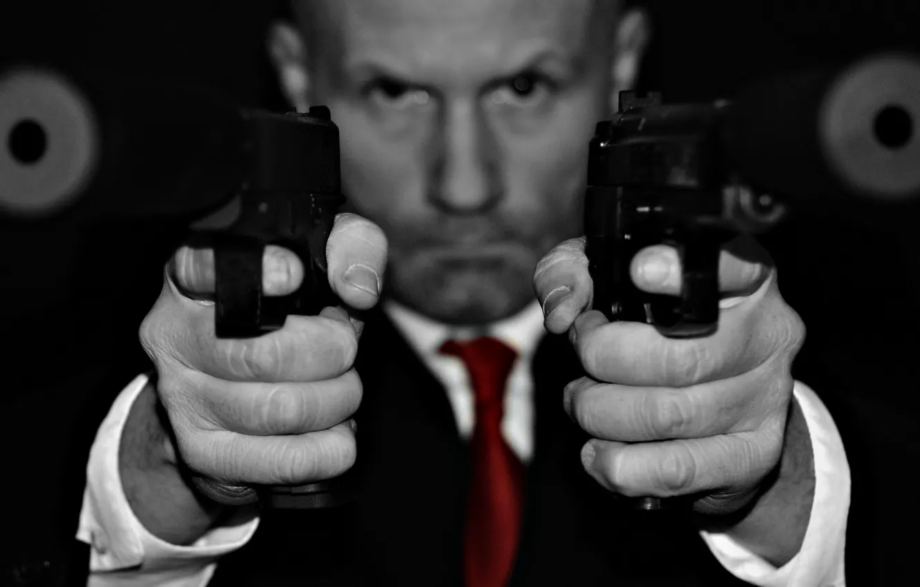 Photo wallpaper gun, background, people