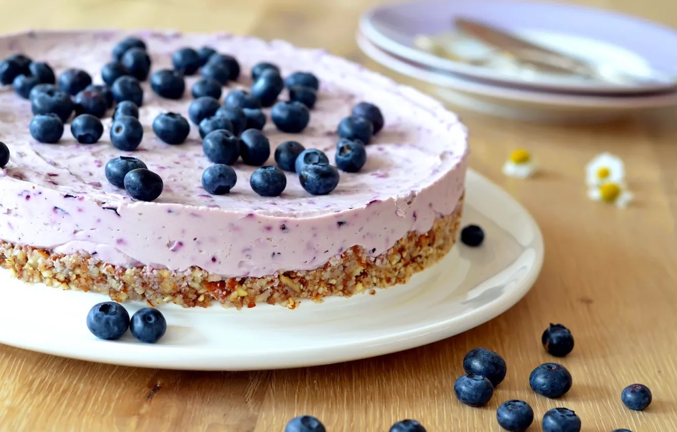 Photo wallpaper food, blueberries, pie