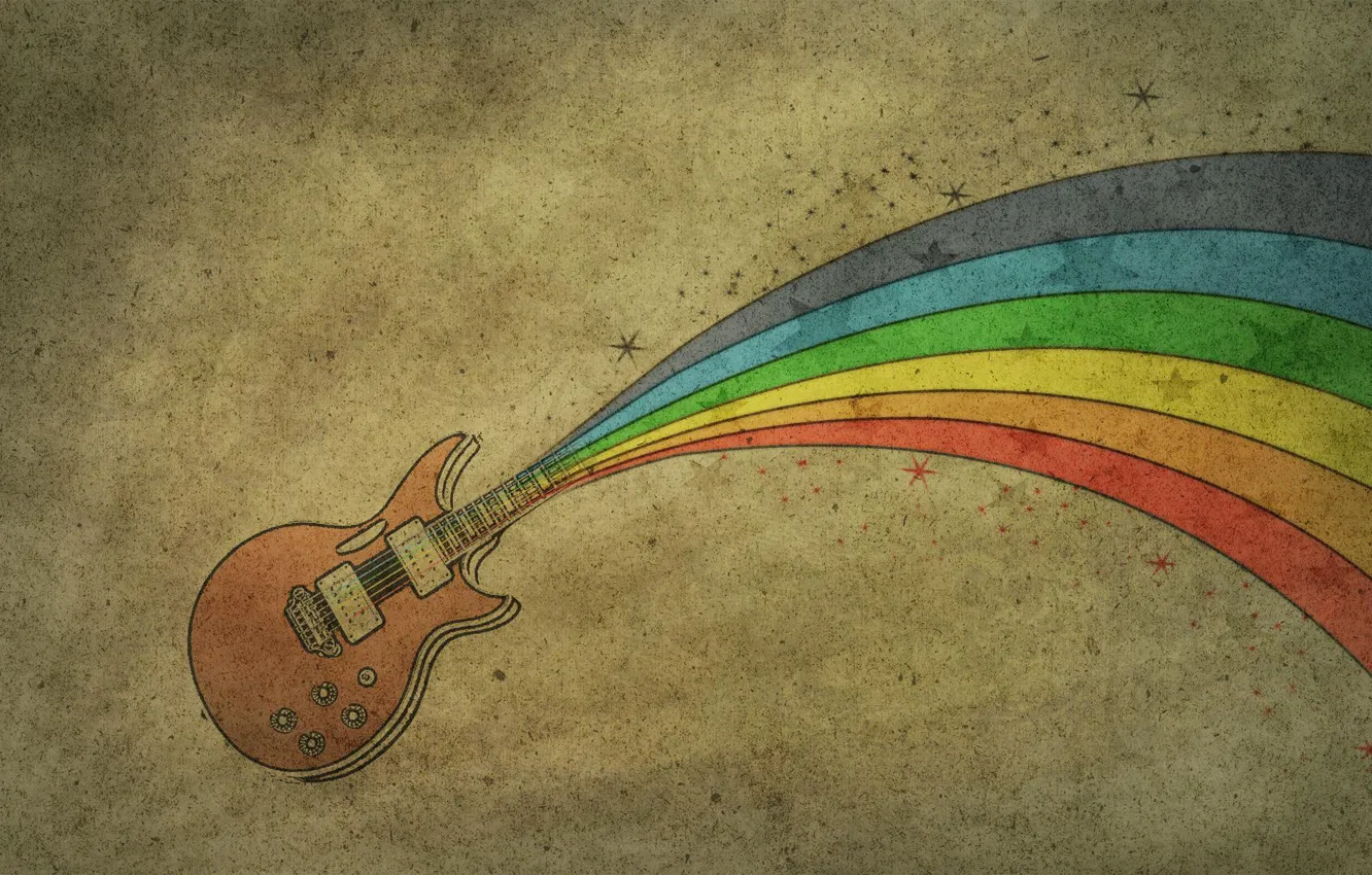 Photo wallpaper figure, guitar, rainbow, rainbow, guitar