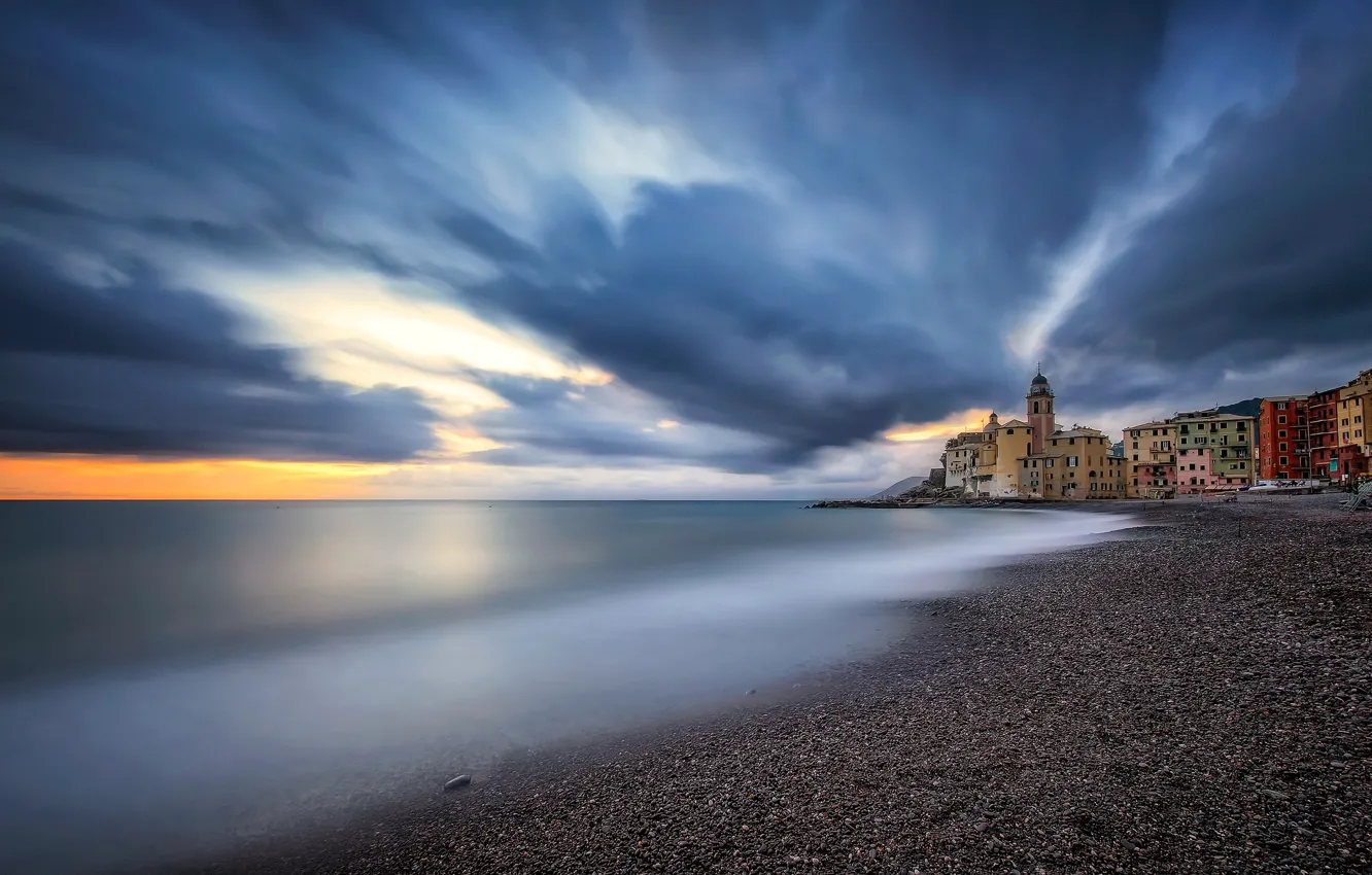 Photo wallpaper sea, landscape, shore, Italy, Camogli, The Ligurian coast