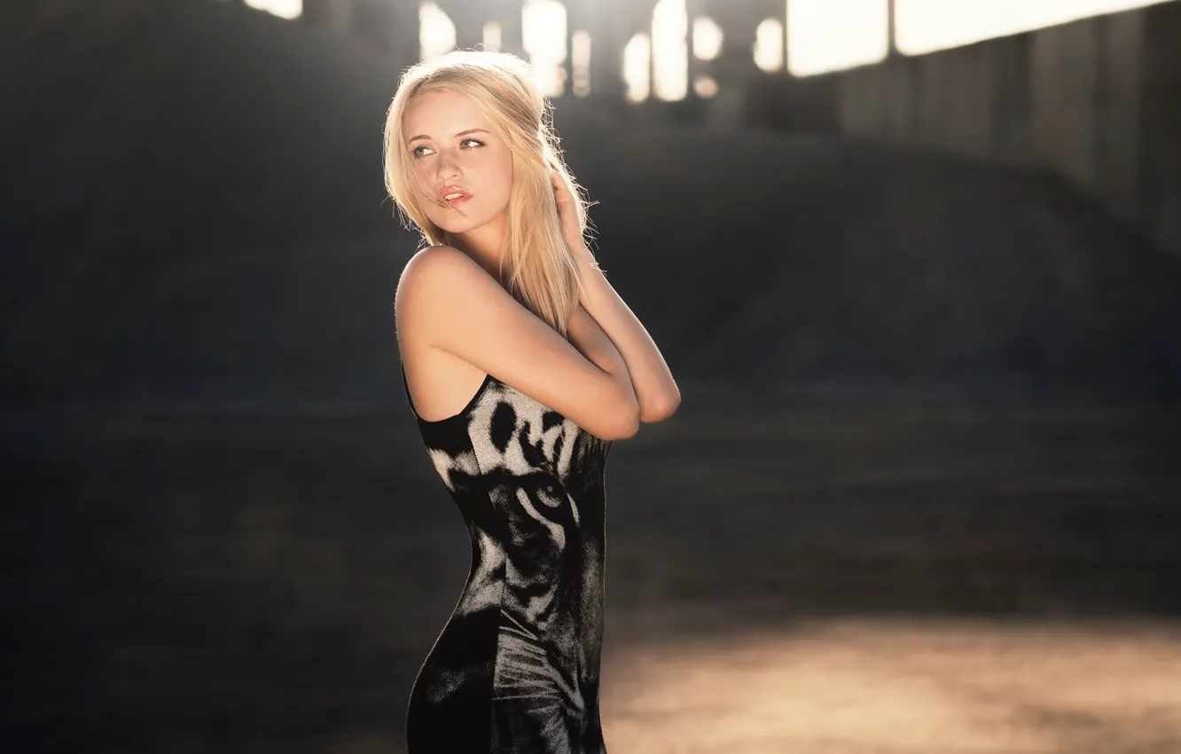 Photo wallpaper look, portrait, dress, lighting, Lea, Martin Kühn