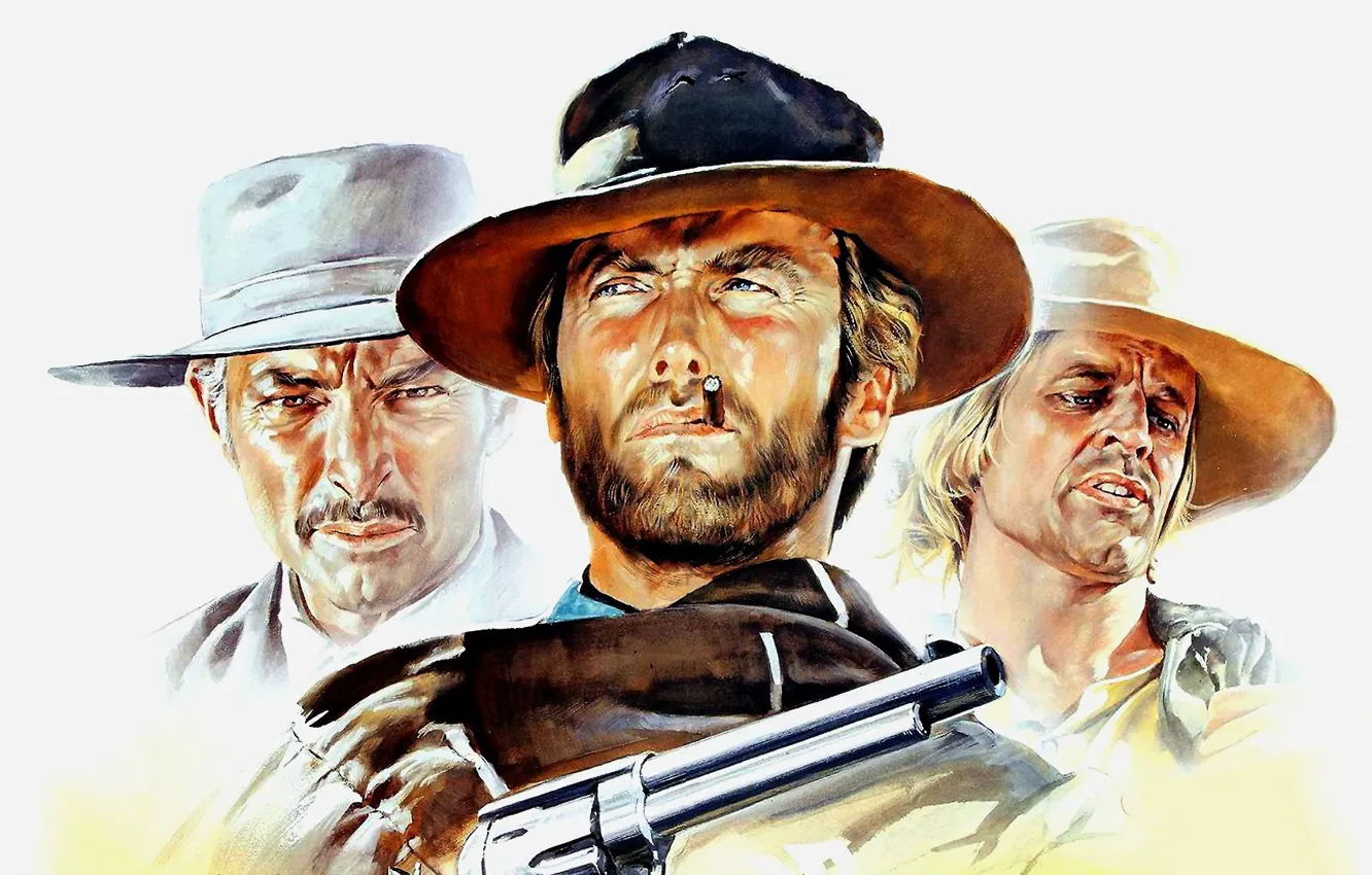 Photo wallpaper cinema, gun, weapon, hat, 1965, man, movie, Clint Eastwood