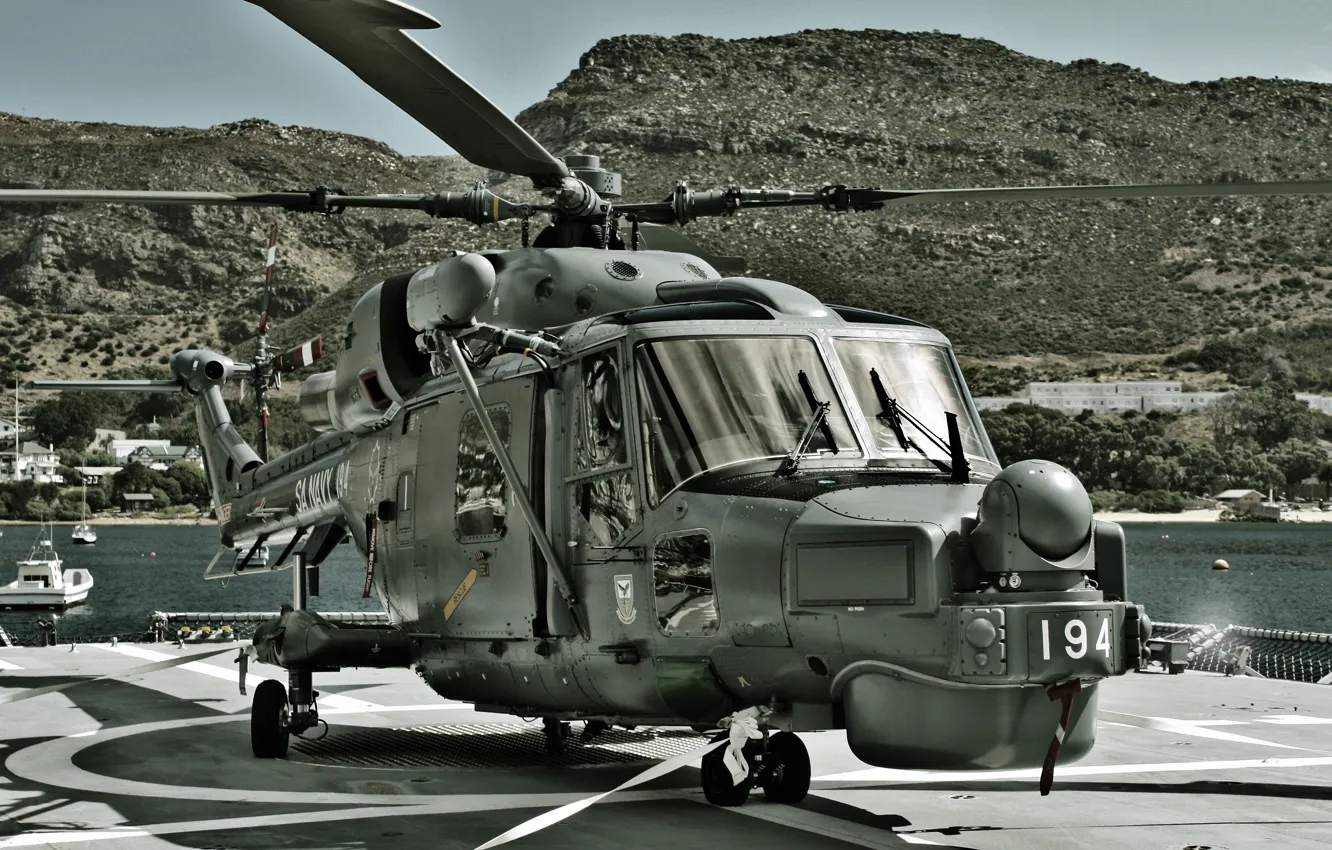 Photo wallpaper helicopter, UK, multipurpose, Agusta Westland Super Lynx 300, NAVY SOUTH AFRICA