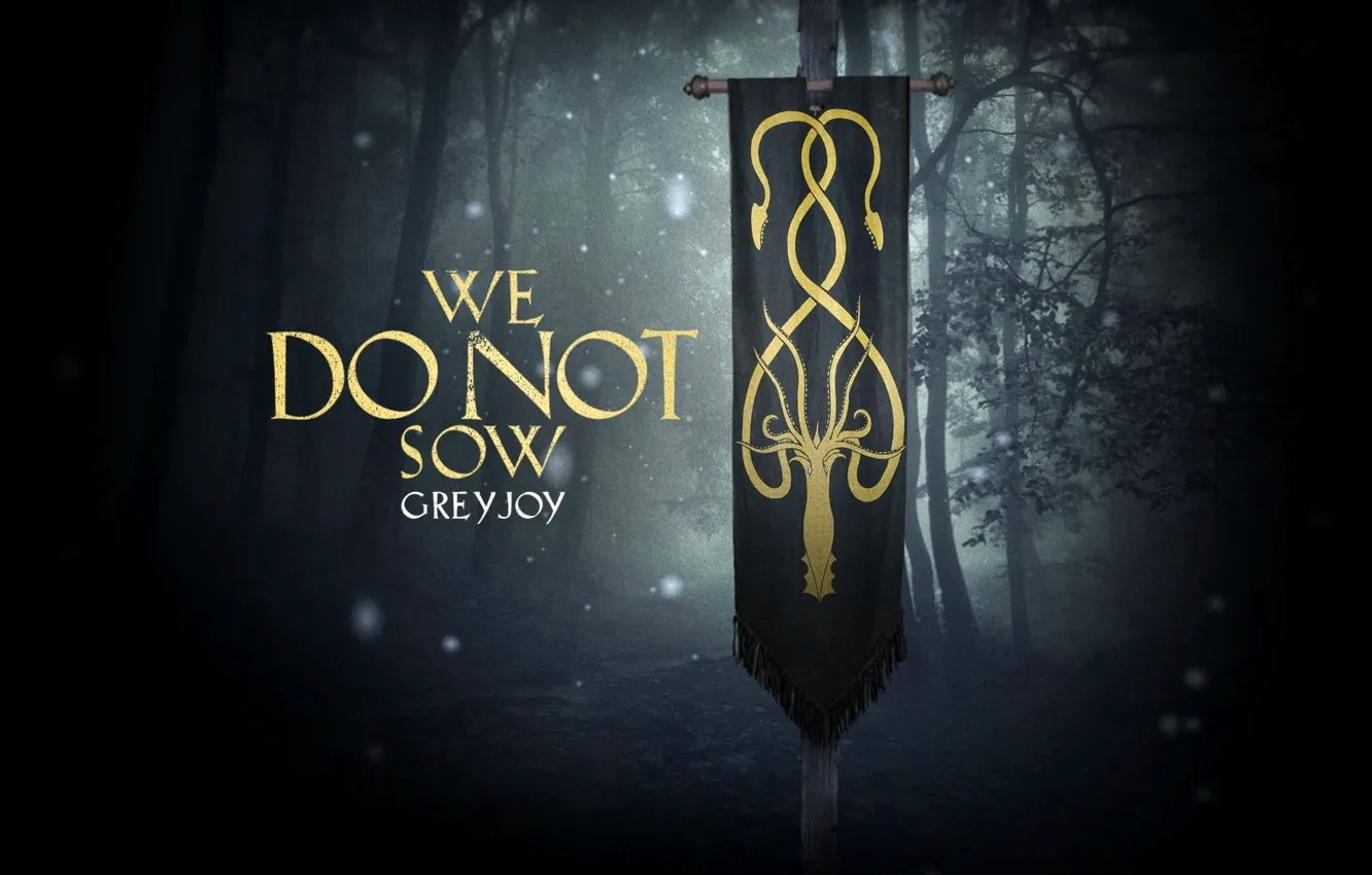 Photo wallpaper wallpaper, house, forest, octopus, series, A Song of Ice and Fire, Game of Thrones, Greyjoy