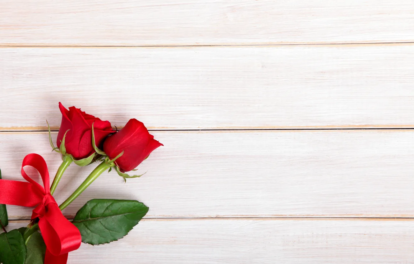 Photo wallpaper red, love, wood, romantic, roses, red roses
