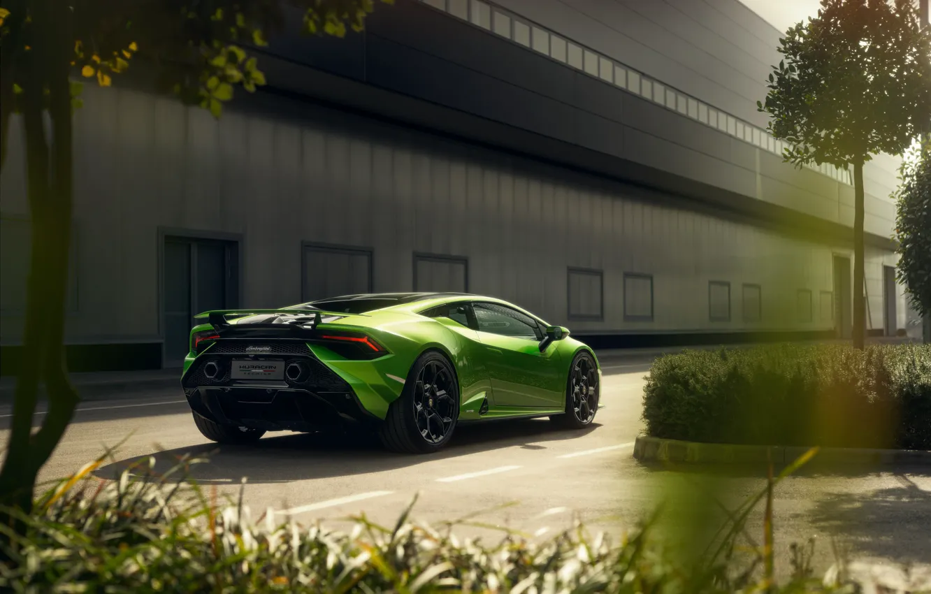 Photo wallpaper green, Lamborghini, supercar, Huracan, Lamborghini Huracan Tecnica