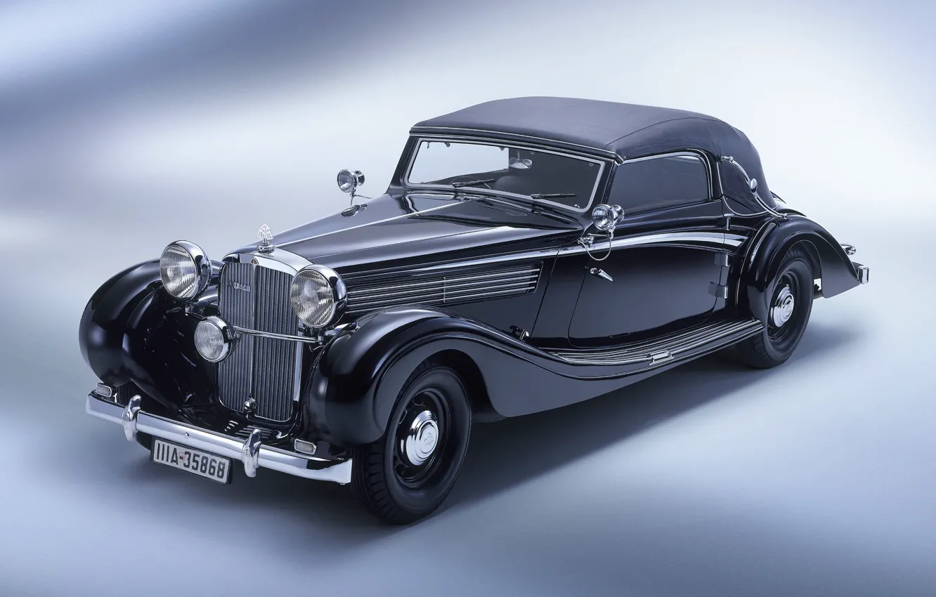 Photo wallpaper machine, lights, Maybach sw 38, cabriolet 02