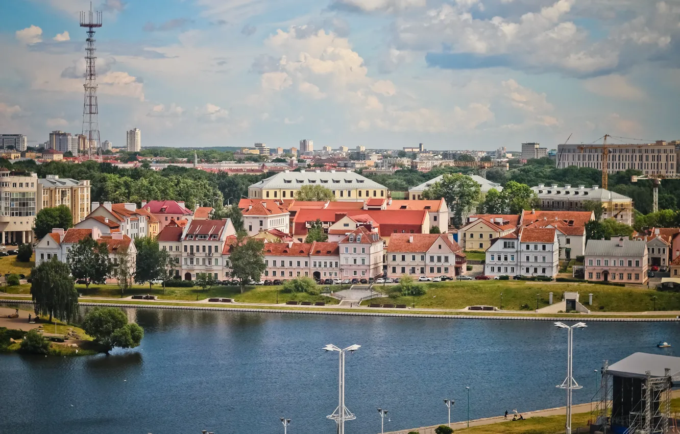 Photo wallpaper summer, the city, Belarus, Minsk, Nemiga, summer in the city, the city of Minsk