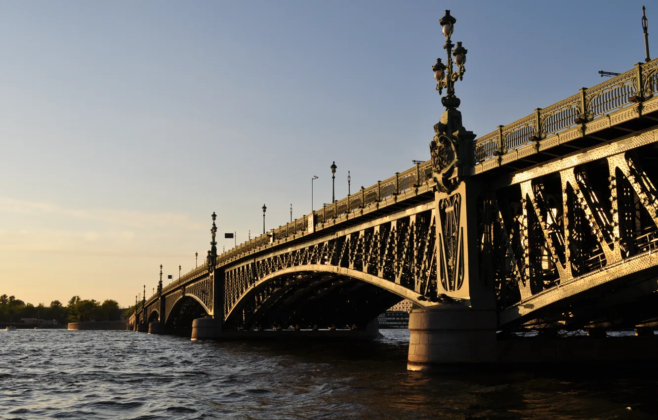 Photo wallpaper bridge, river, Peter, Saint Petersburg