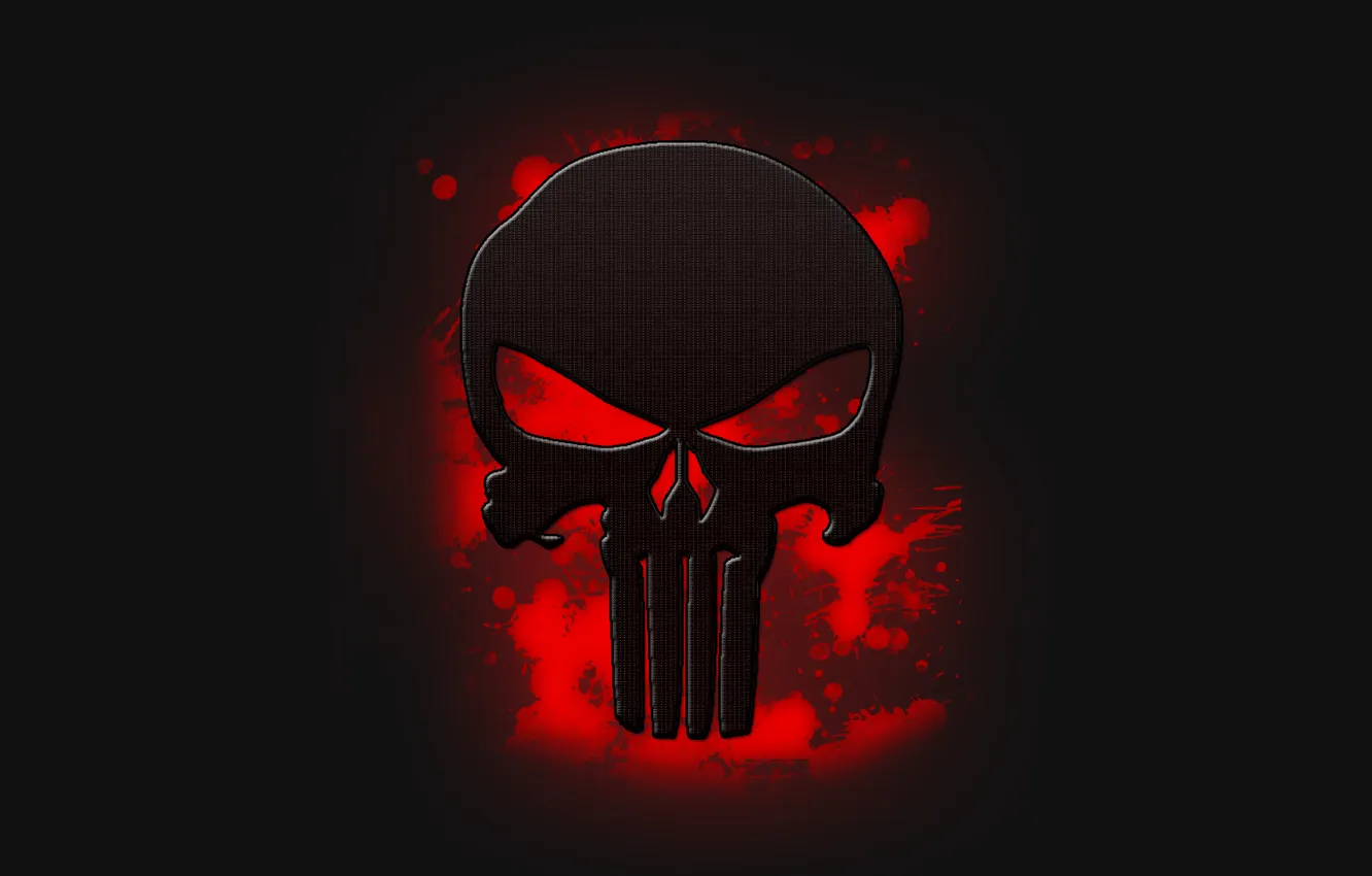 Photo wallpaper sake, red, blood, Marvel Comics, artwork, The Punisher, red background, comics