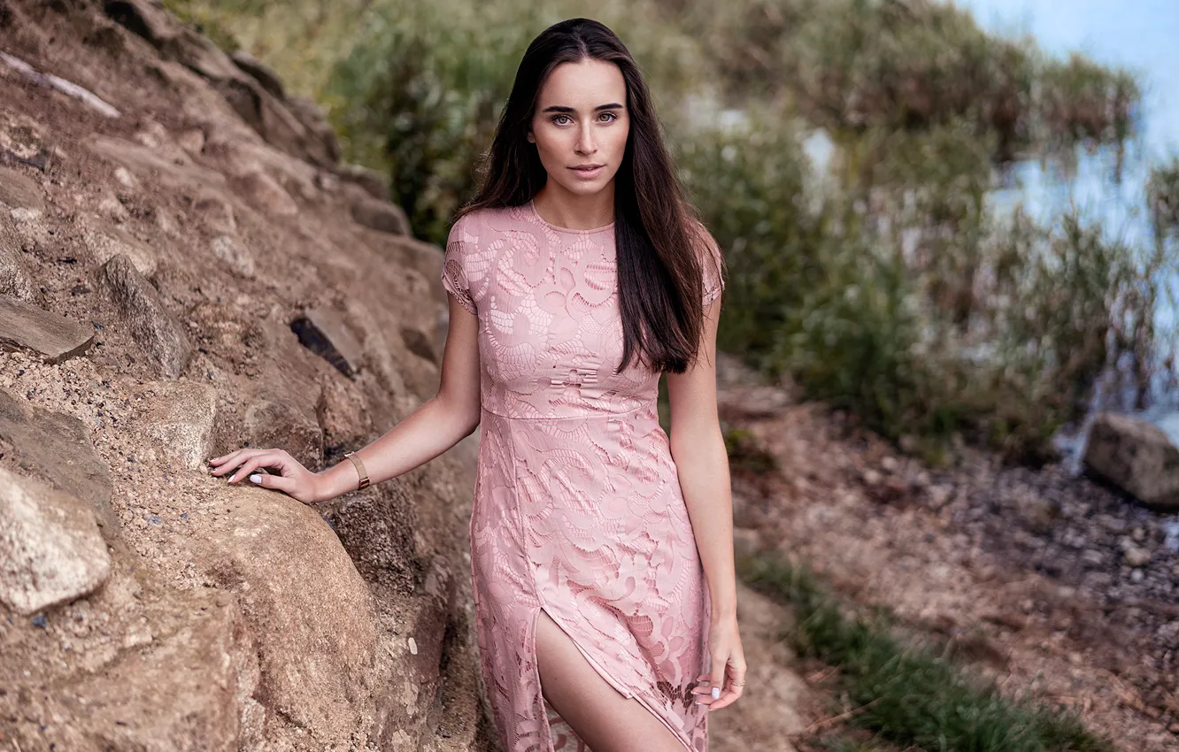 Photo wallpaper girl, sexy, hot girl, eyes, smile, beautiful, figure, model