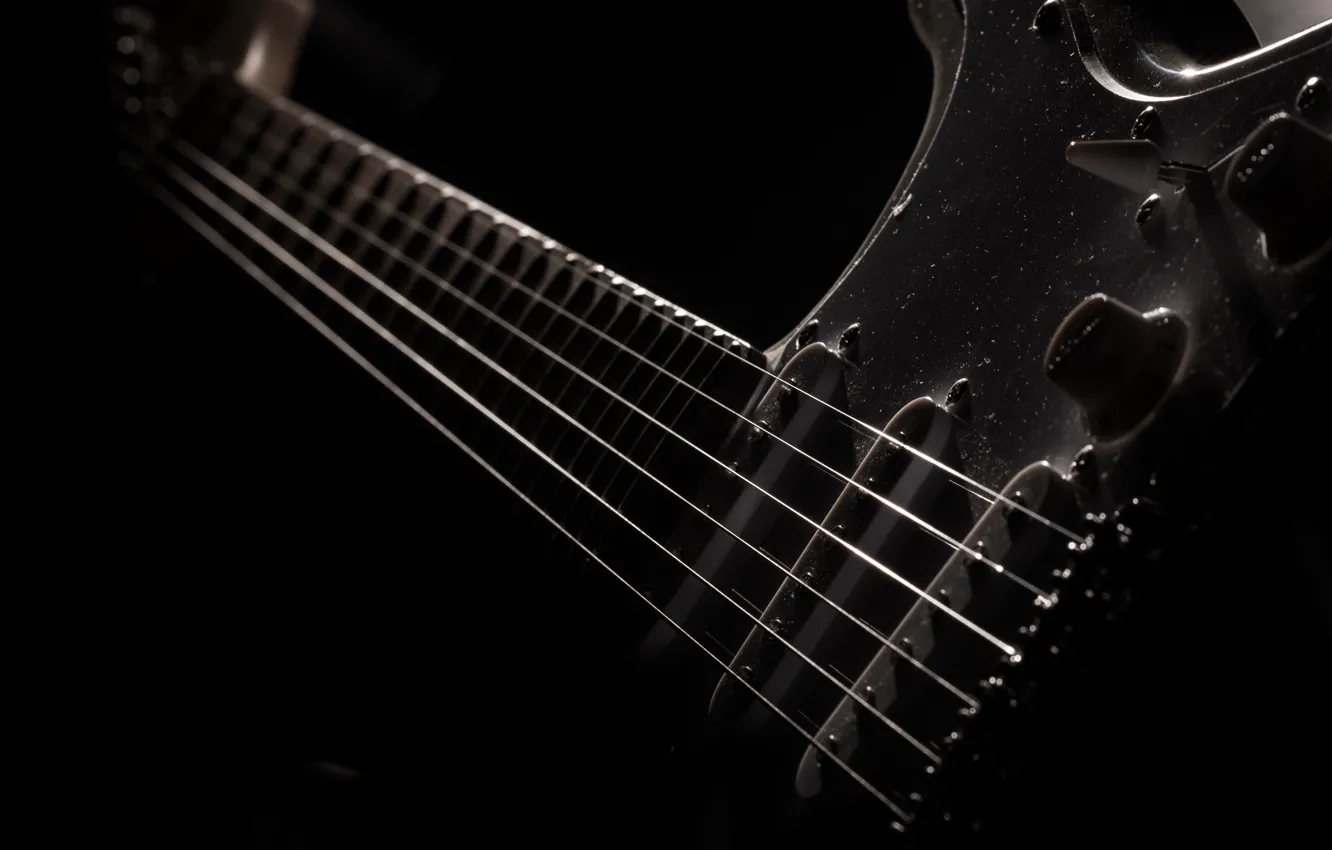 Photo wallpaper macro, music, guitar