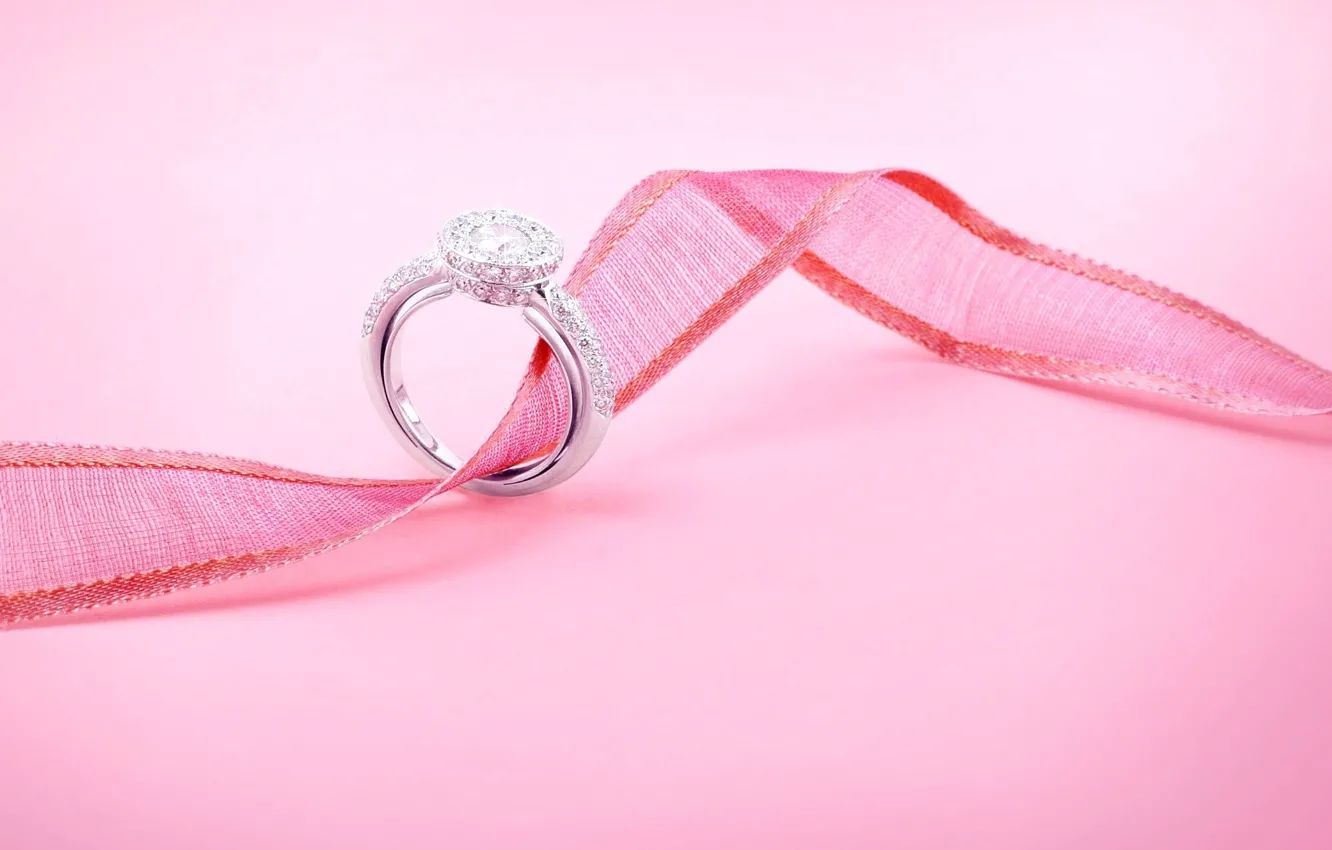 Photo wallpaper decoration, holiday, ring, tape, jewelry, wedding, wedding, pink color
