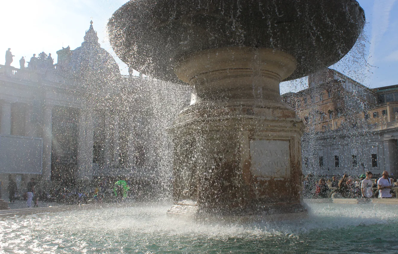 Photo wallpaper water, area, fountain, Rome, the Vatican, pressure