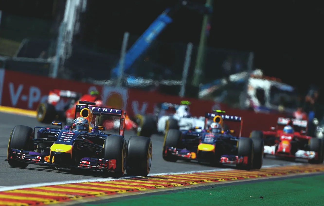 Photo wallpaper Formula 1, Red Bull, racer, champion, Sebastian Vettel, RB10