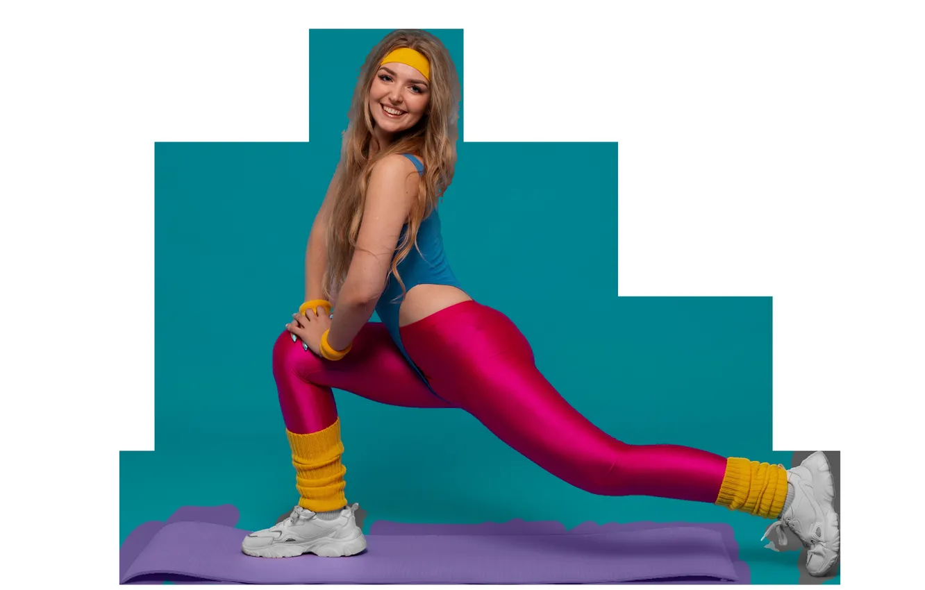 Photo wallpaper girl, exercise, sports, fitness, aerobics