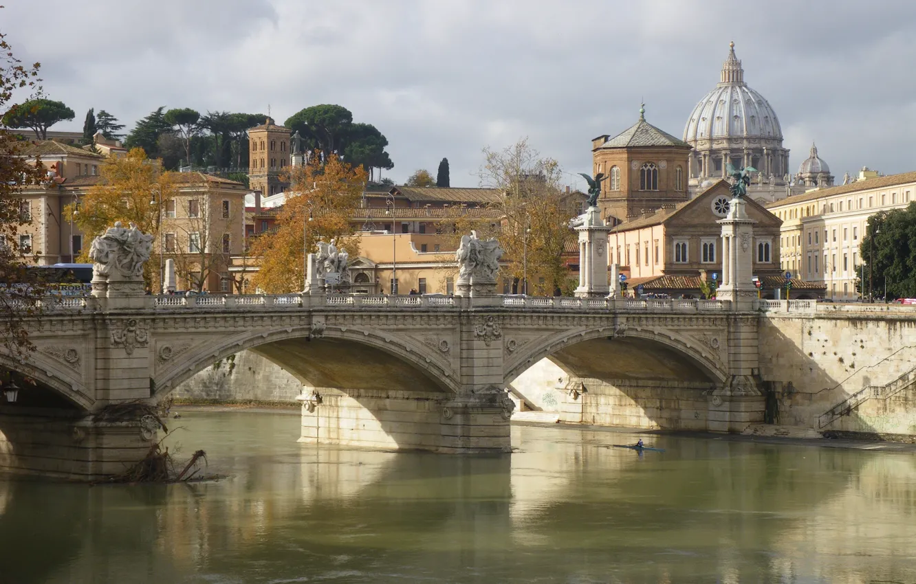 Photo wallpaper bridge, river, The Vatican, the urban landscape