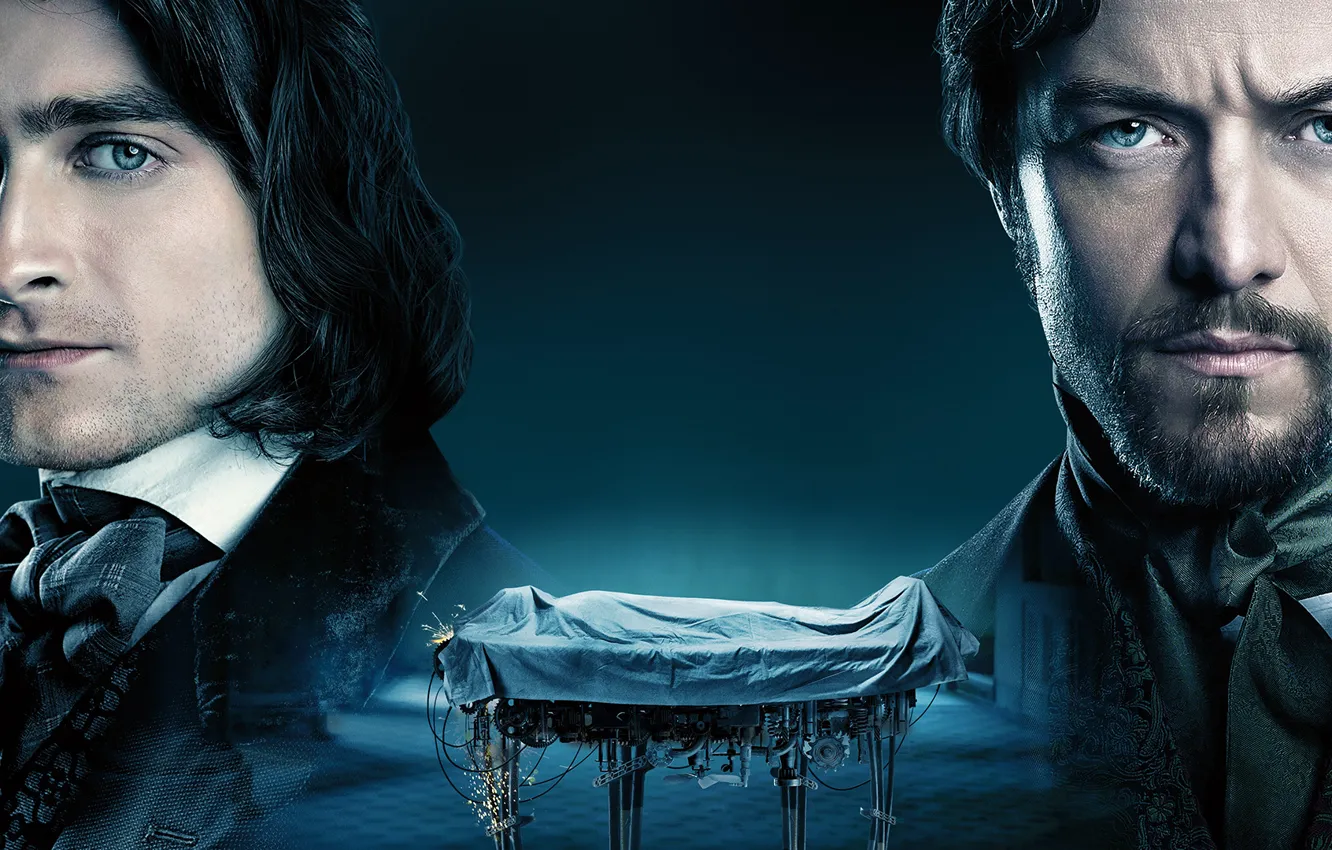Photo wallpaper horror, drama, James McAvoy, James McAvoy, Daniel Radcliffe, Daniel Radcliffe, 2015, Victor Frankenstein