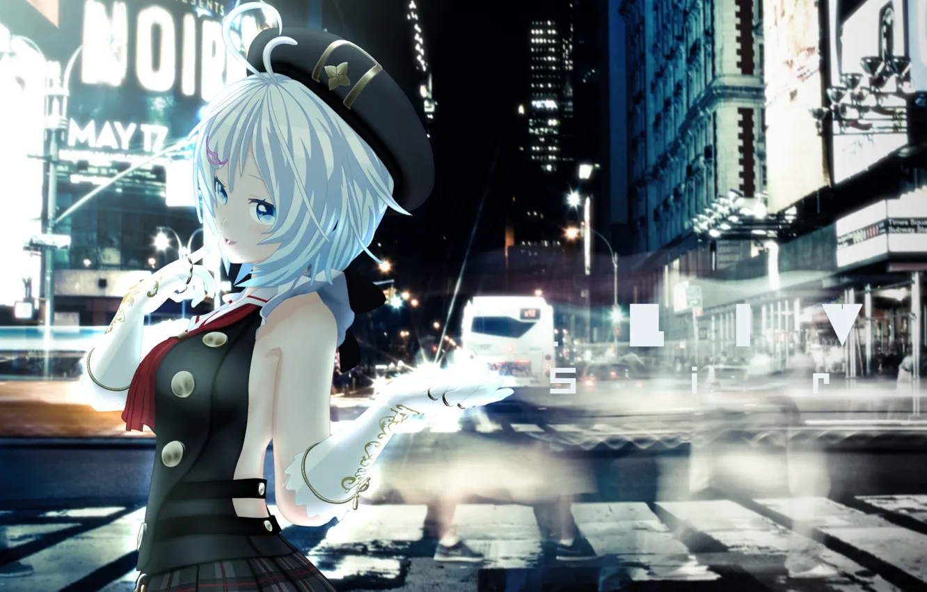 Photo wallpaper girl, the city, Virtual Youtuber, Virtual youtuber