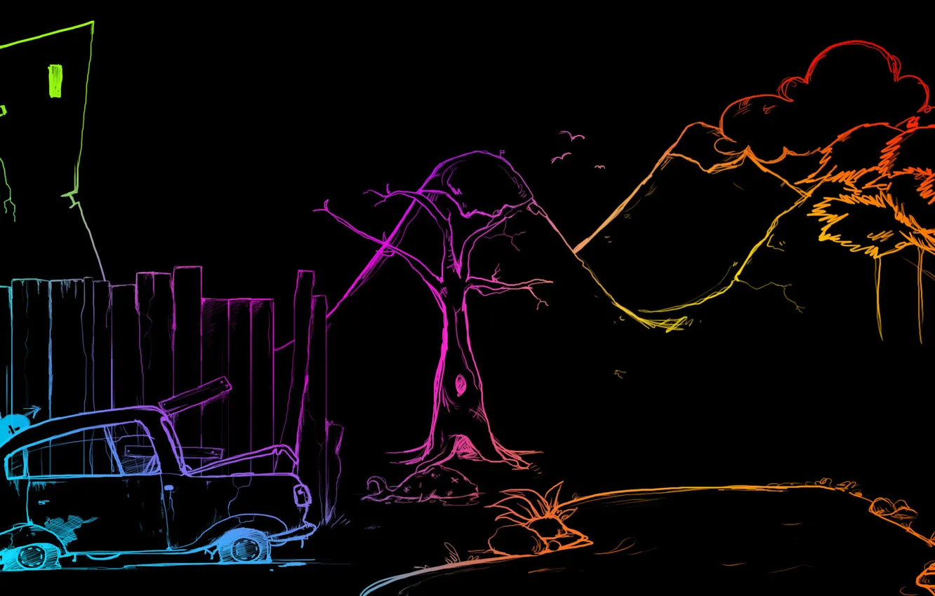 Photo wallpaper color, abstraction, the dark background, figure, figure, silhouette, colours, sketch