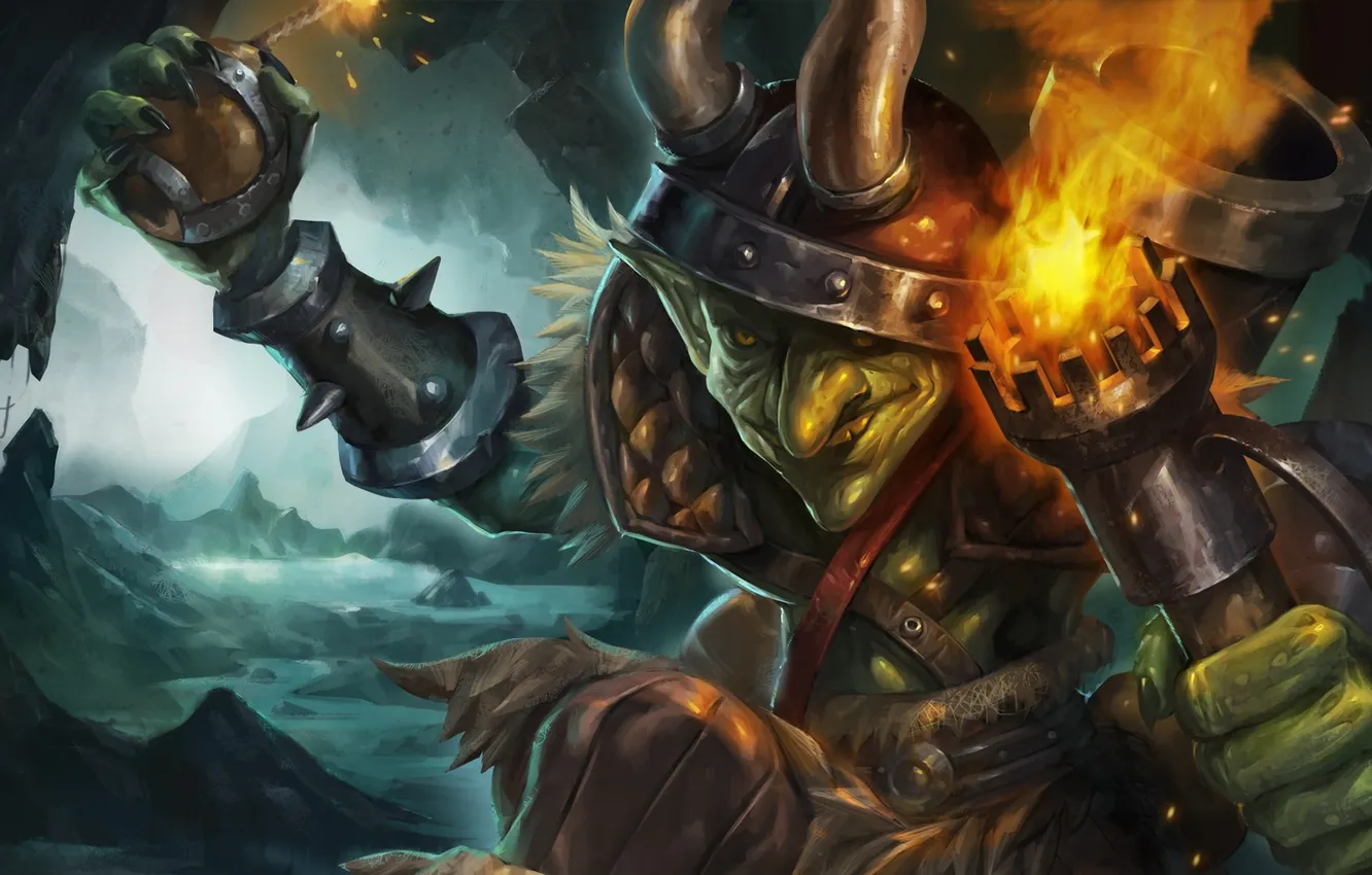 Photo wallpaper hon, Bombardier, Viking, Heroes of Newerth, Fiery