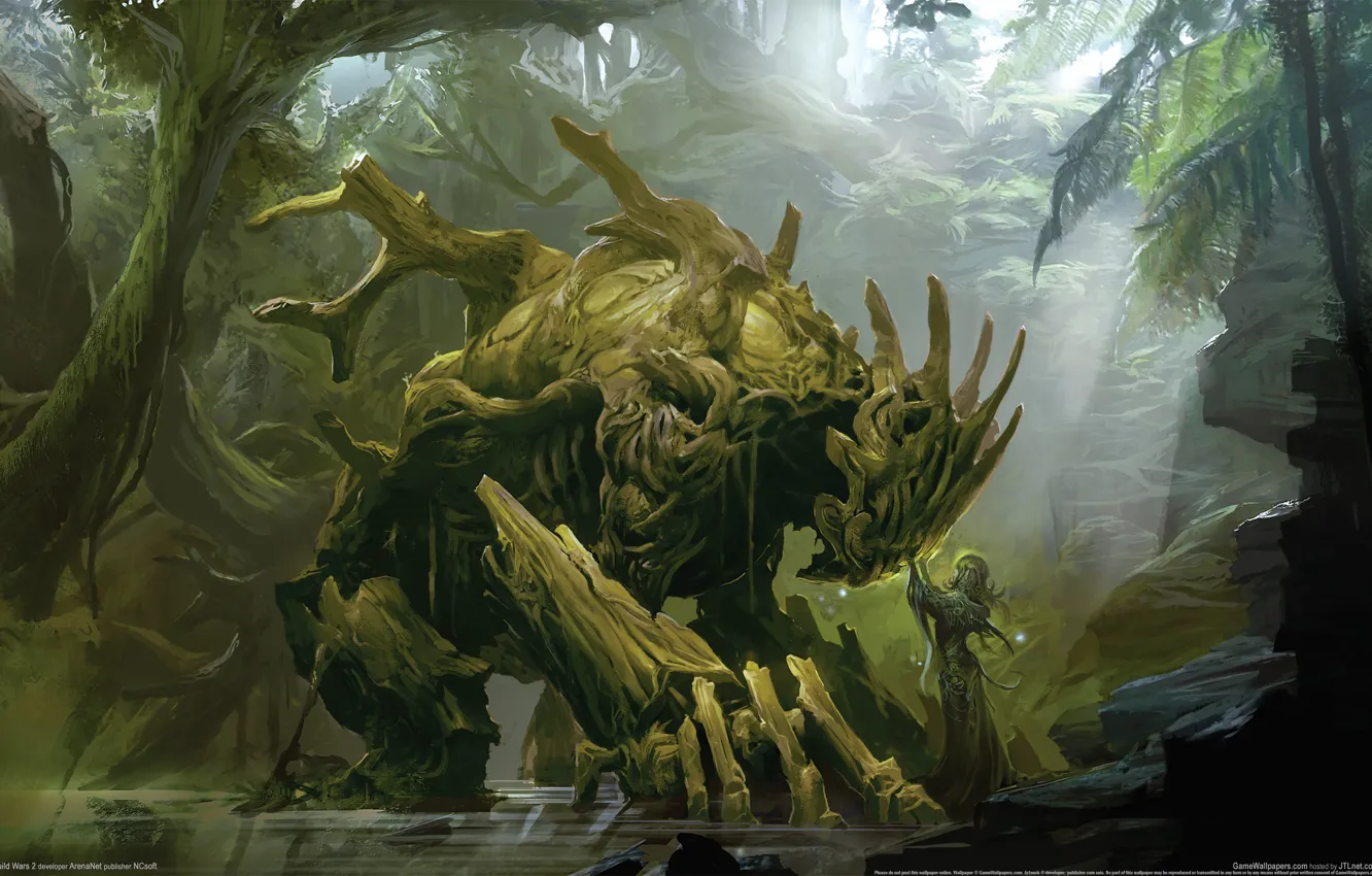 Photo wallpaper trees, love, monster, Guild Wars 2