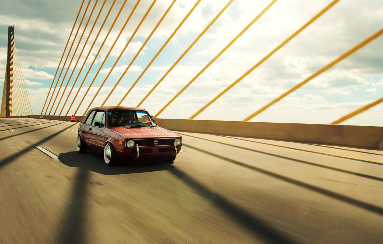 Photo wallpaper bridge, Volkswagen, Golf, golf, GTI, Volkswagen, mk1