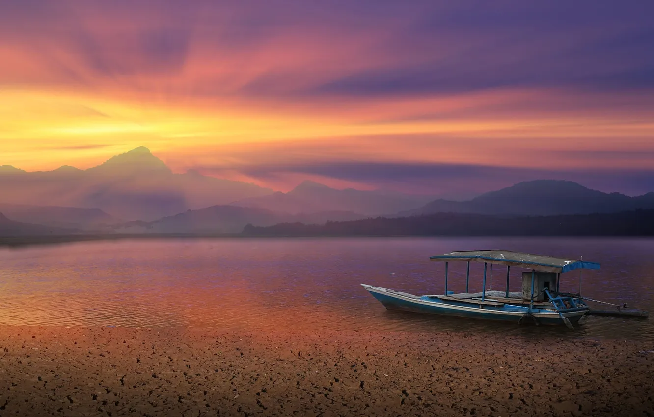 Photo wallpaper landscape, water, Day, lake, sun, Tomorrow