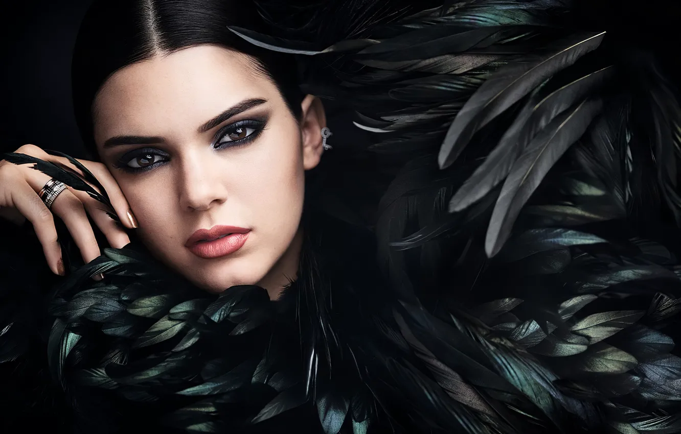 Photo wallpaper look, girl, face, model, makeup, beauty, Kendall Jenner